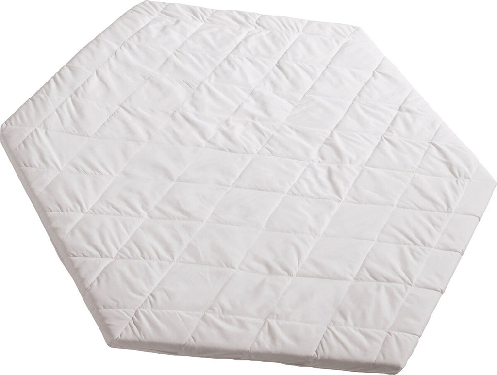Lekegrindmadrass sekskantet 114x99 cm med PU-skumkjerne forfra