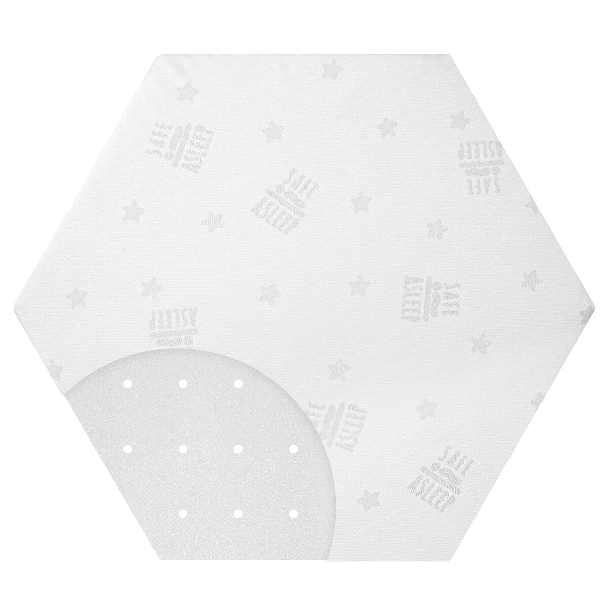 Lekegrindmadrass Air 6-kantet 114x99x4 cm allergivennlig bakside