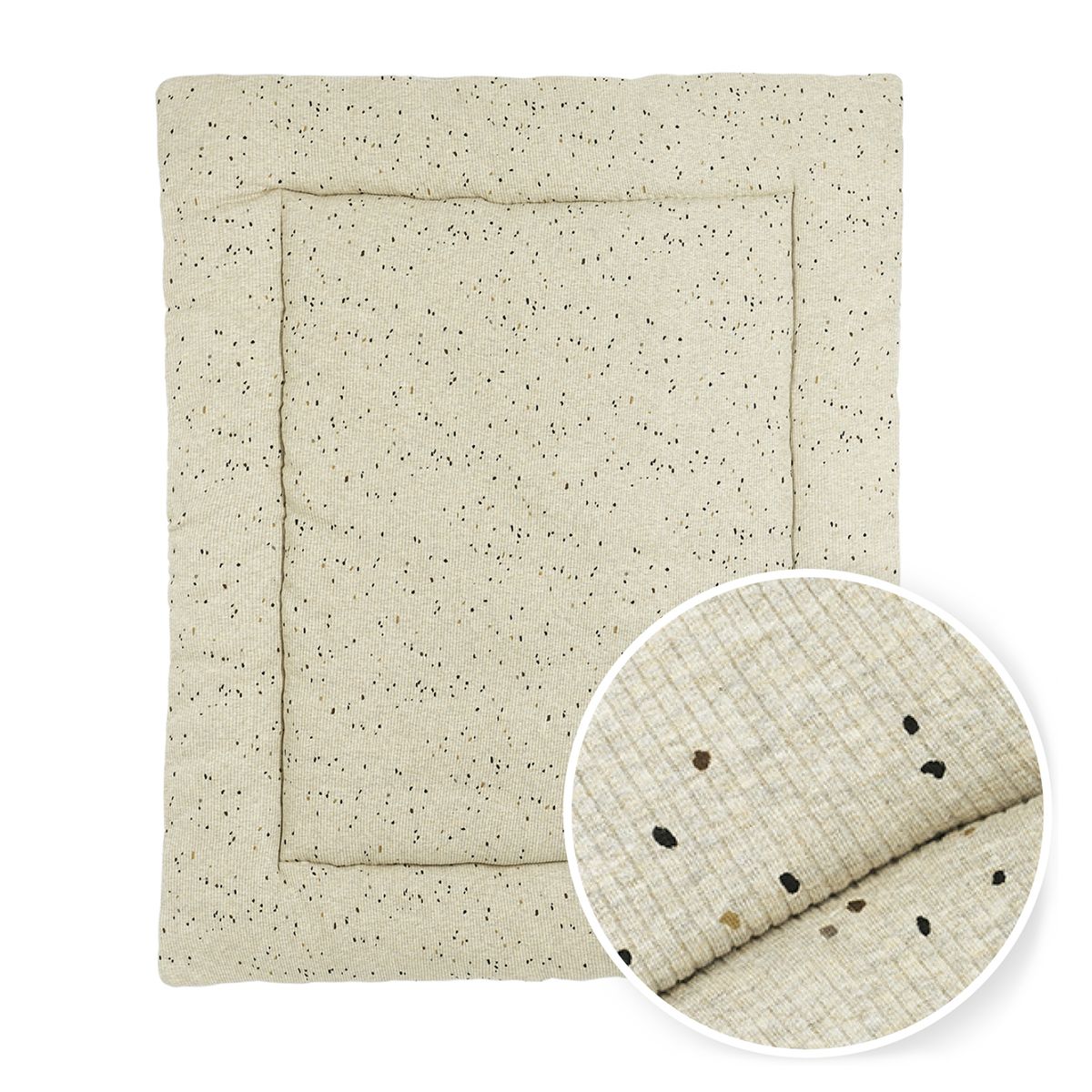 Lekegrindmatte / krabbeteppe 80 x 100 cm i ribbestrikk Meyco forside