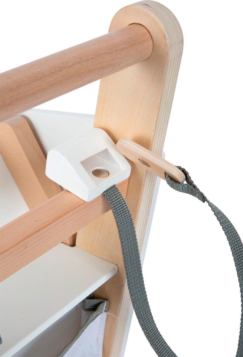 Lekehandlevogn Fresh i tre med gummihjul med barnesete
