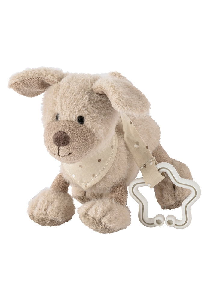 Bakside av Lekeheng Hund Lucky med rangle og C-ring