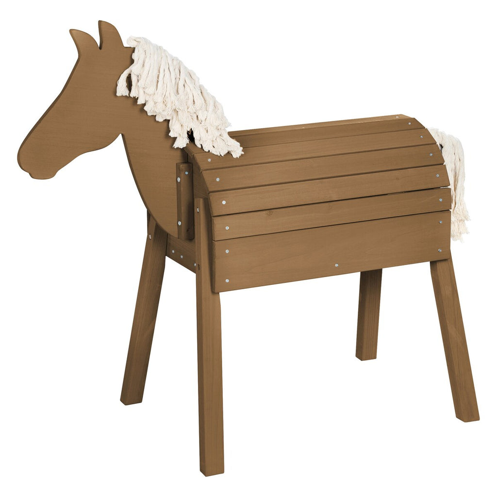 Lekehest Outdoor + Sheddie massivtre for hagen teak forfra