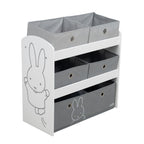 Lekehylle Miffy med 5 stoffbokser bakside