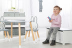 Lekehylle Miffy med 5 stoffbokser detalj av MDF-materiale