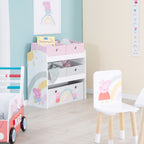 Lekehylle Peppa Pig for barnerommet detalj av stoffboks