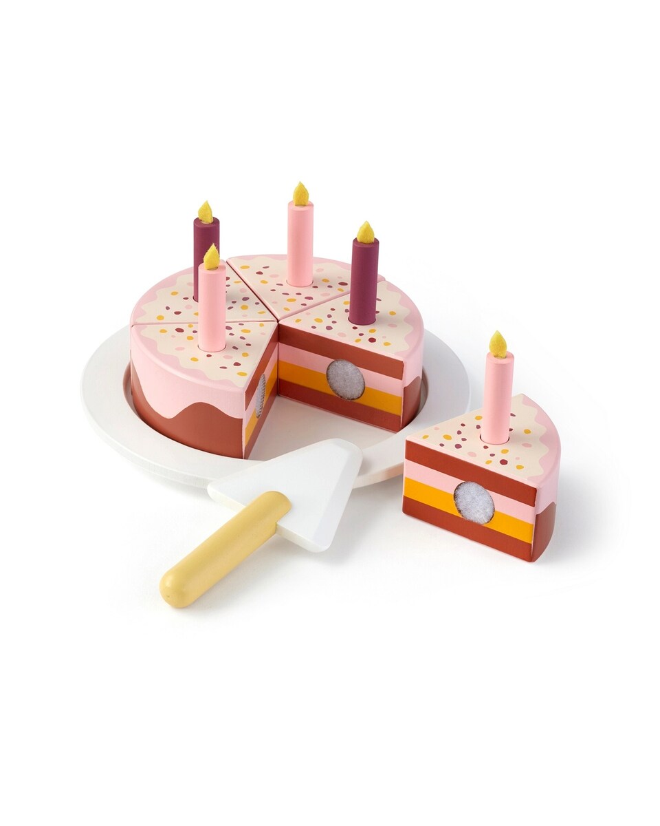 Lekekake i tre med serveringsfat 18,5 cm Kids Hub forfra
