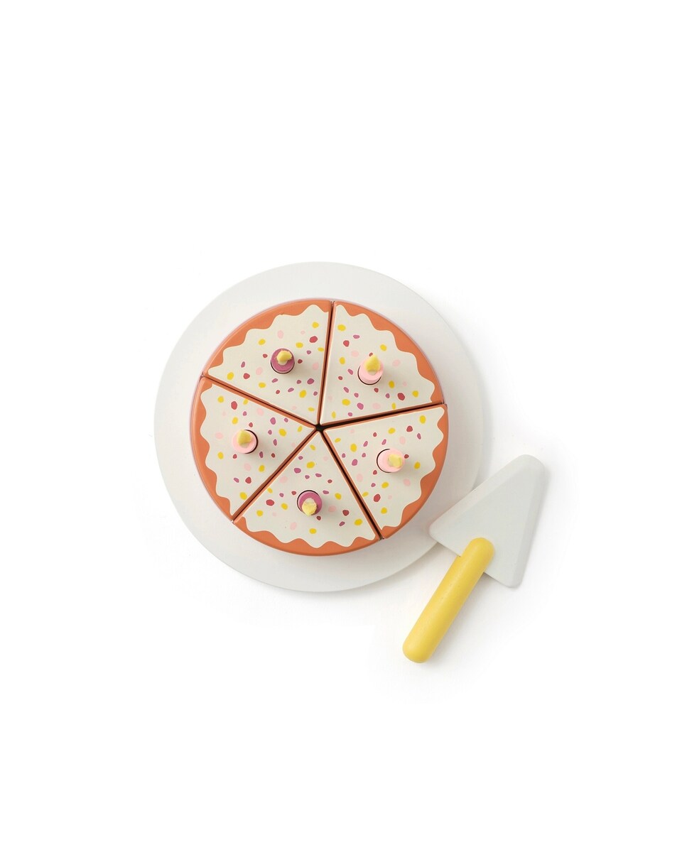 Detaljbilde av Lekekake i tre med serveringsfat 18,5 cm Kids Hub