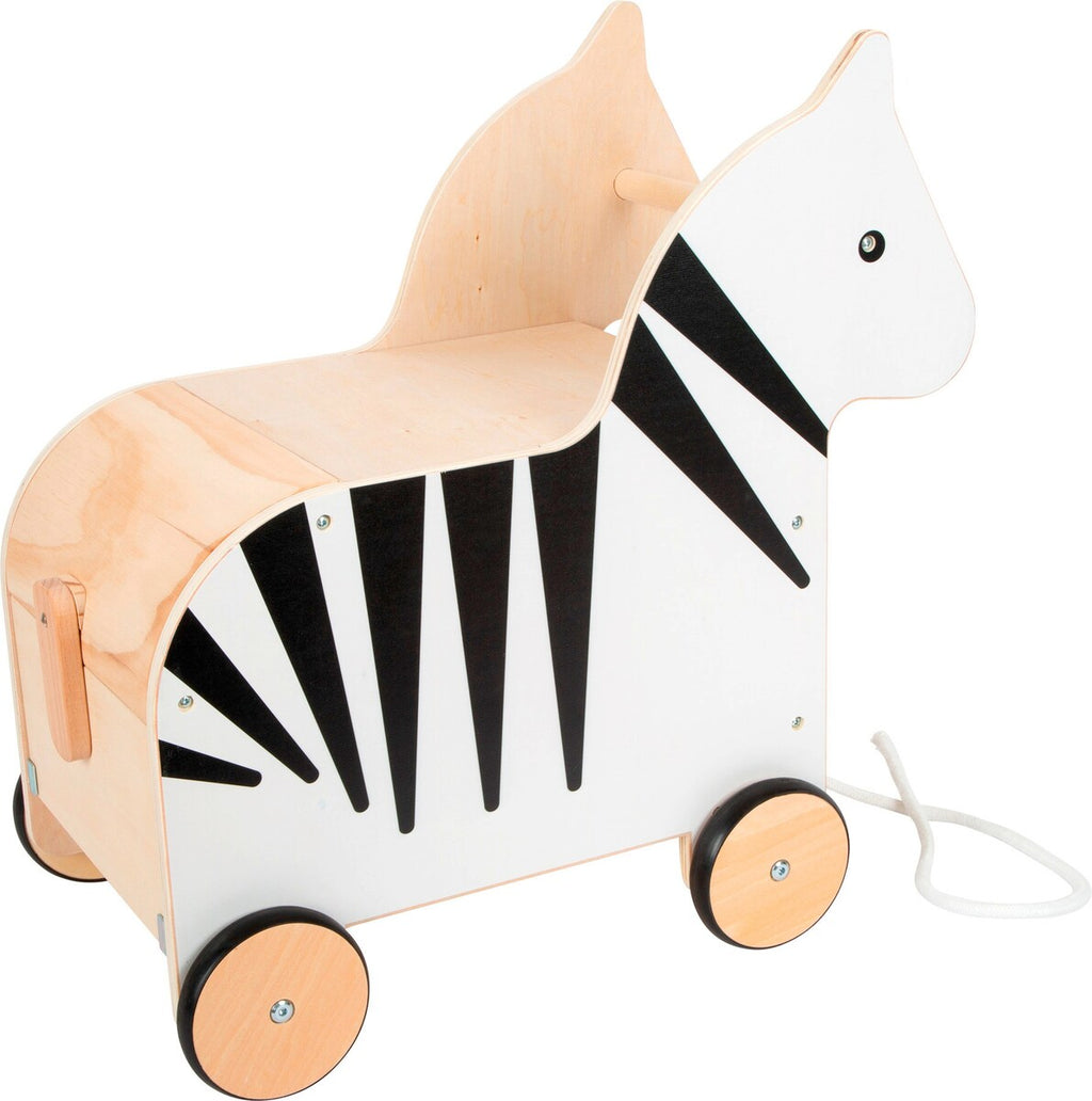 Detalj av zebrahode på lekekiste med hjul sebra Wildlife