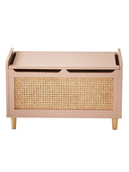 Montert Lekekiste med rattandekor POESIE 70x43 cm rosa i barnerom