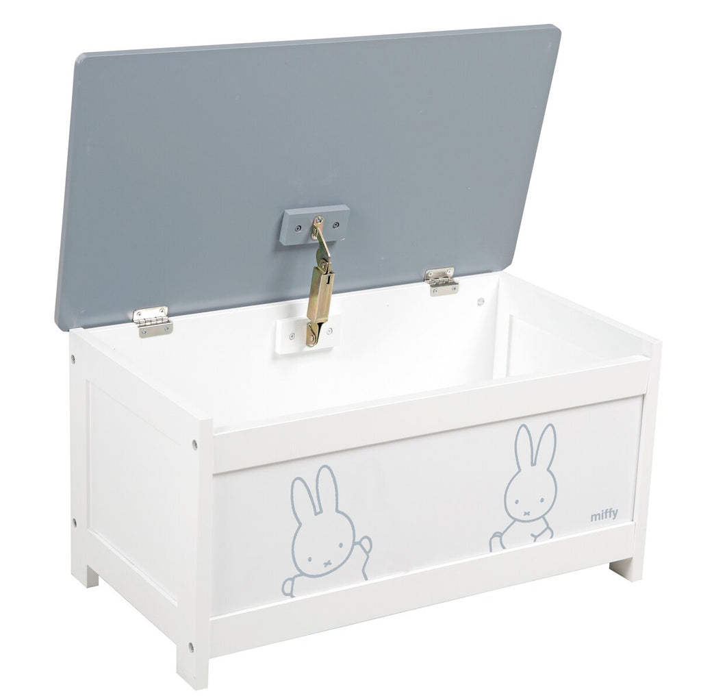 Bakside av Lekekiste Miffy med sittebenk i MDF