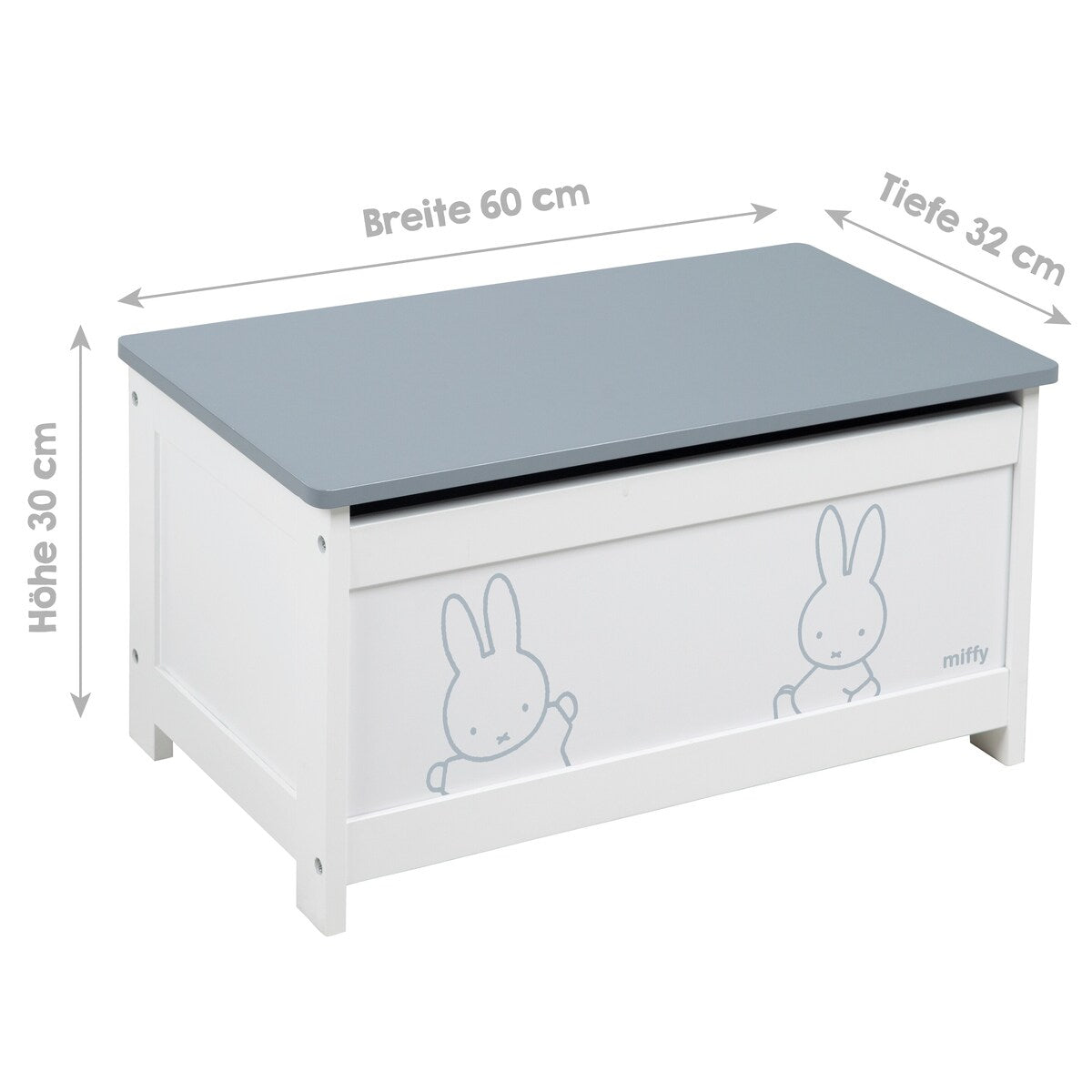 Detalj av lekekistens trykk med Miffy-motiv