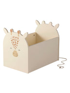 Bakside av Lekekiste på hjul GIRAFFE i MDF