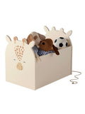 Lekekiste på hjul GIRAFFE forfra med giraffdesign