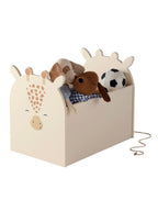Lekekiste på hjul GIRAFFE forfra med giraffdesign