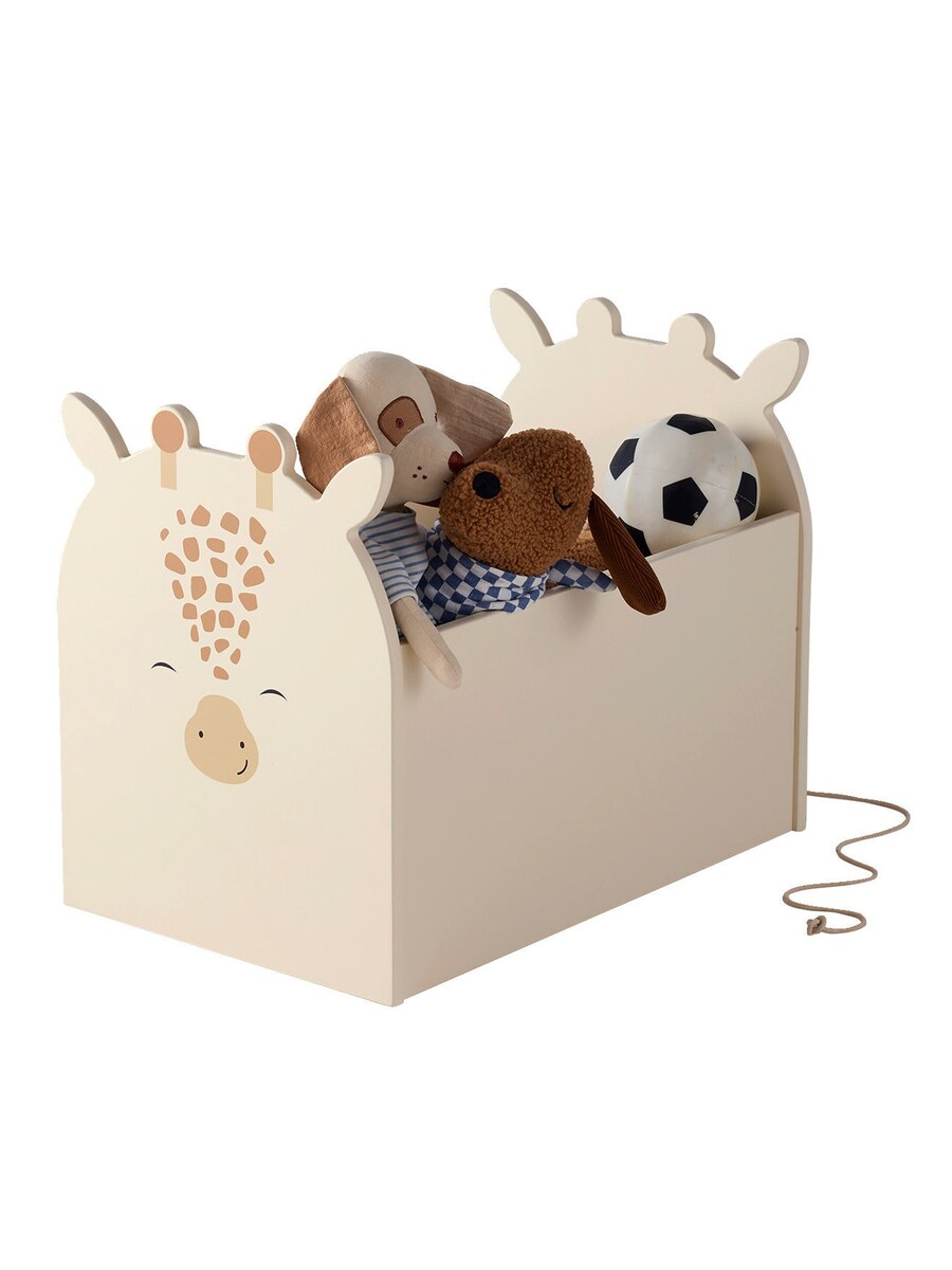 Lekekiste på hjul GIRAFFE forfra med giraffdesign