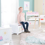 Lekekiste Peppa Pig i lakkert tre detalj av motiv