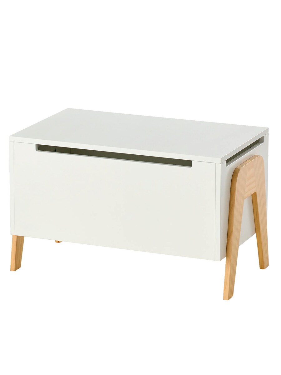 Lekekiste RETRO i MDF 68x40x41,5 cm hvit forfra