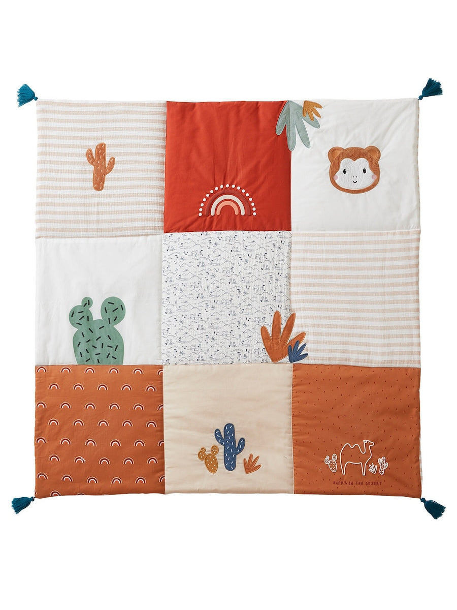 Lekematte for baby, vendbar, bomull, Wild Sahara - Vertbaudet