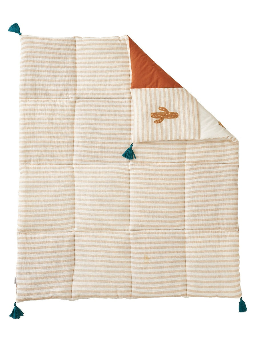 Lekematte for baby, vendbar, bomull, Wild Sahara - Vertbaudet
