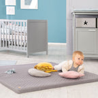 Lekematte og krabbemadrass sammenleggbar 120x120 cm antrasitt detalj av sømmer