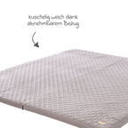 Nærbilde av skumfylling i Lekematte og krabbemadrass sammenleggbar 120x120 cm antrasitt