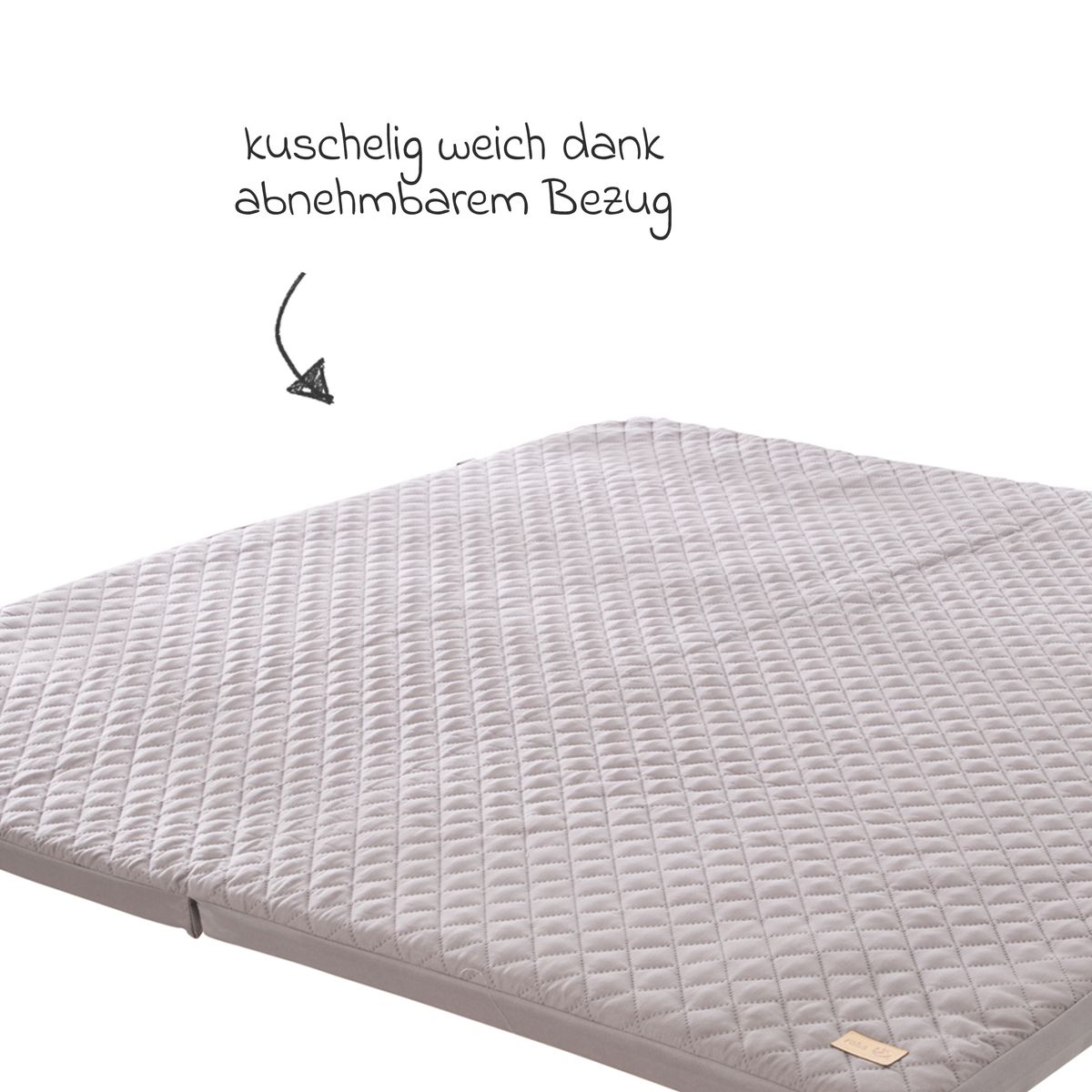 Nærbilde av skumfylling i Lekematte og krabbemadrass sammenleggbar 120x120 cm antrasitt