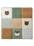 Lekematte for baby patchwork bomull foran