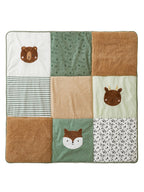Lekematte for baby patchwork bomull foran