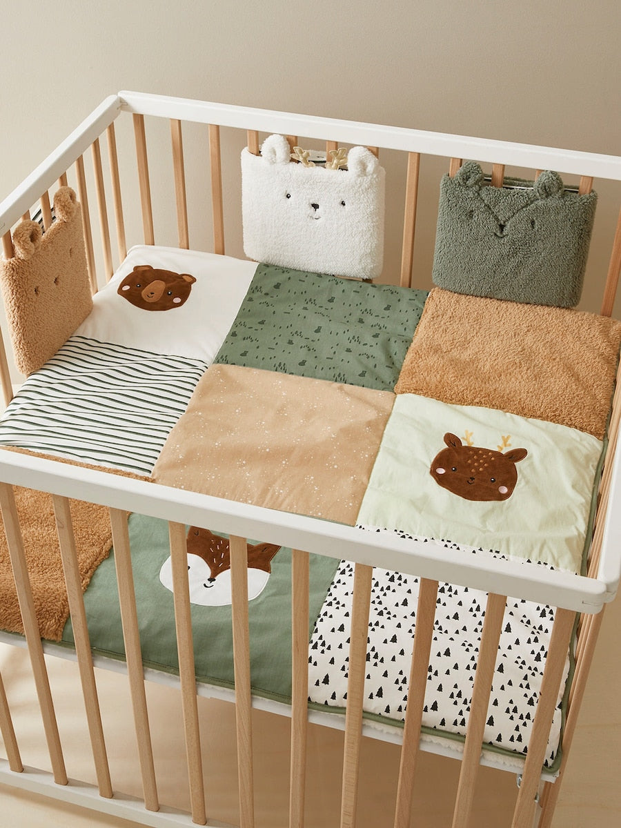 Lekematte for baby patchwork bomull bakside