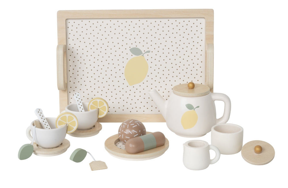 Lekesett afternoon tea med sitrondesign i tre Jabadabado forfra
