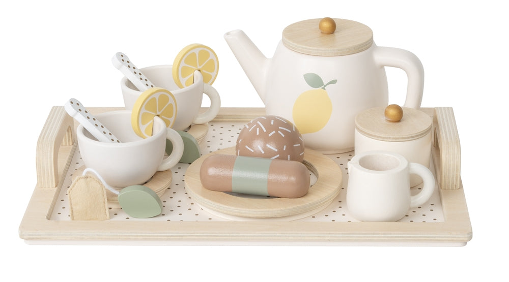 Lekesett afternoon tea med sitrondesign i tre Jabadabado bakside