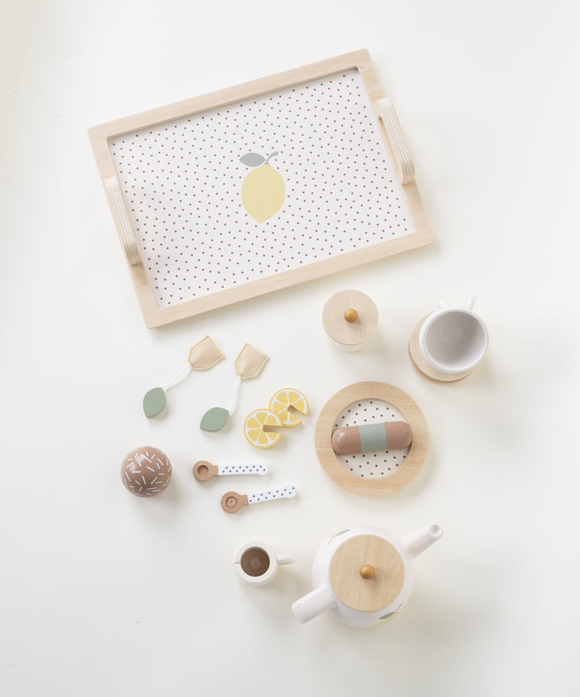 Lekesett afternoon tea med sitrondesign i tre Jabadabado deler