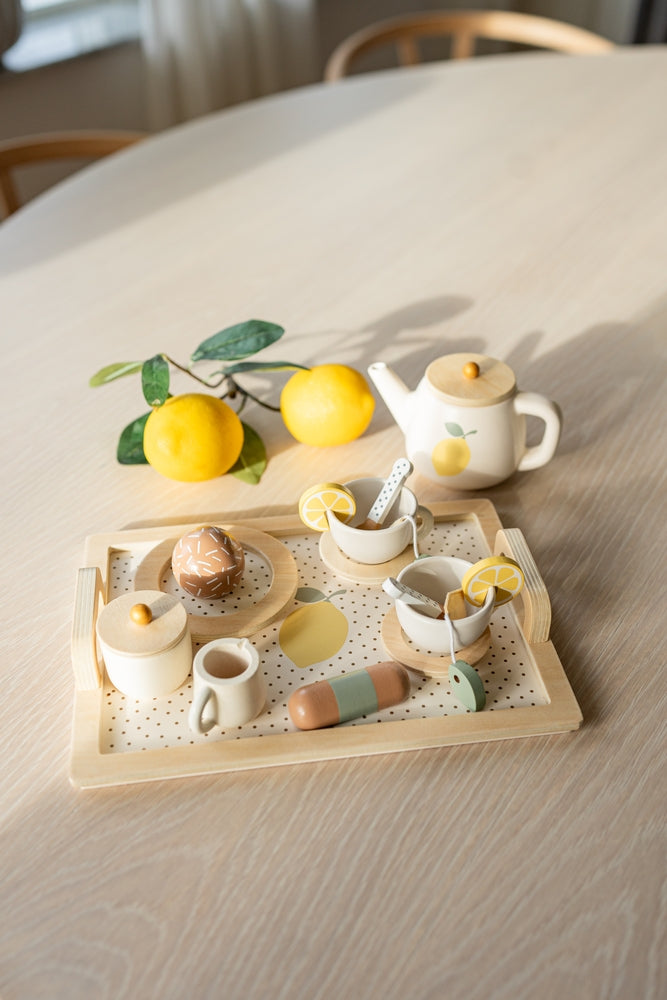 Lekesett afternoon tea med sitrondesign i tre Jabadabado pakke