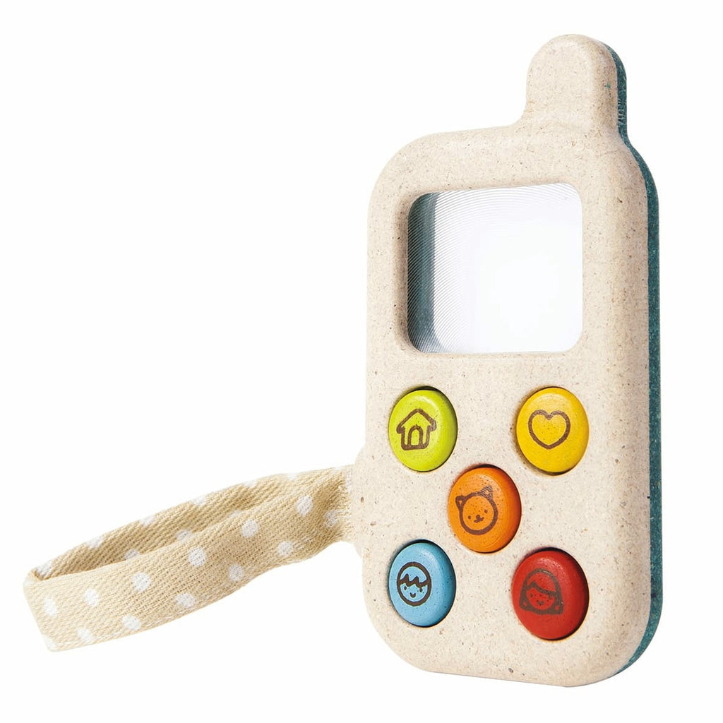 Leketelefon i gummitreverk fra 12 mnd 6,3 x 11 cm forfra
