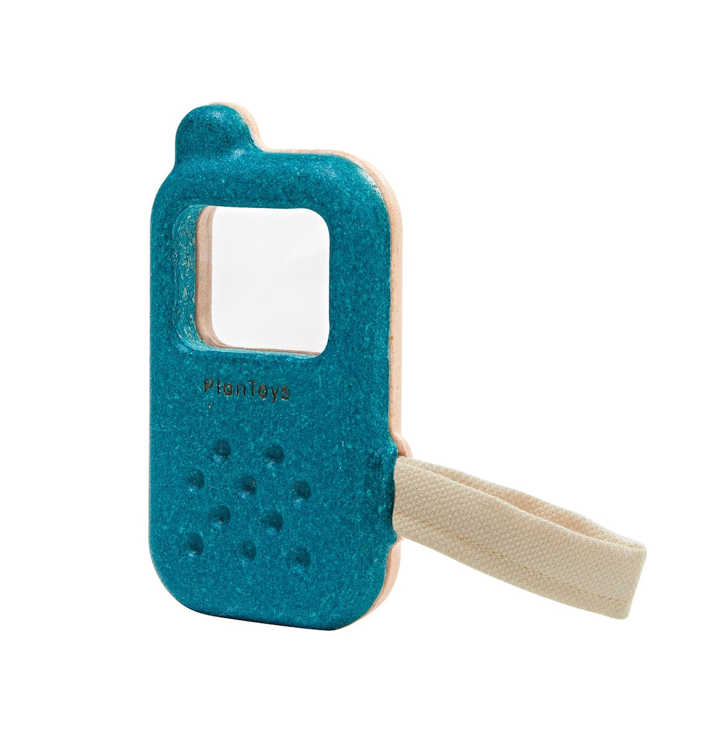 Detalj av fargerik tastatur på Leketelefon i gummitreverk fra 12 mnd 6,3 x 11 cm
