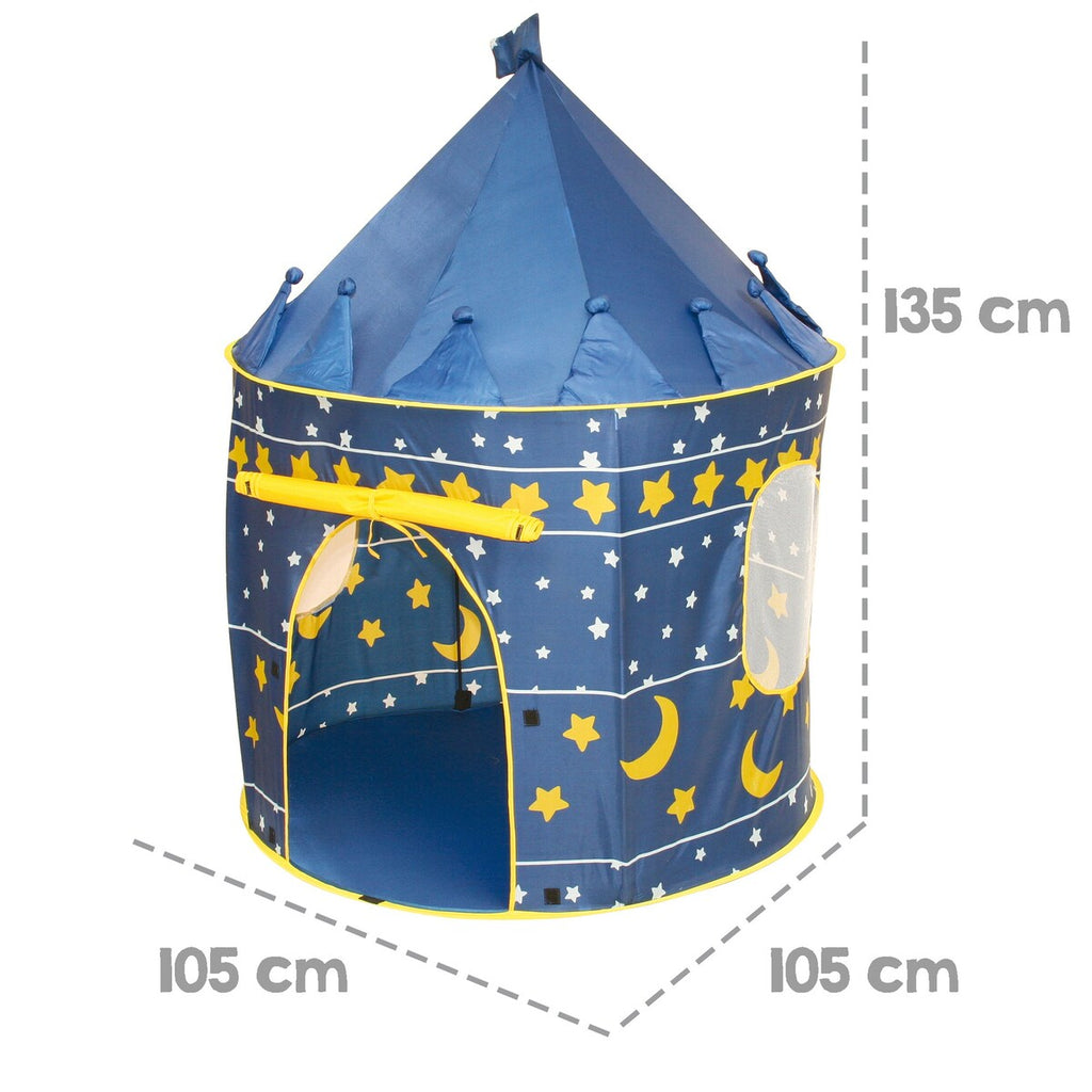 Leketelt måne og stjerner 105 cm diameter detalj av materiale
