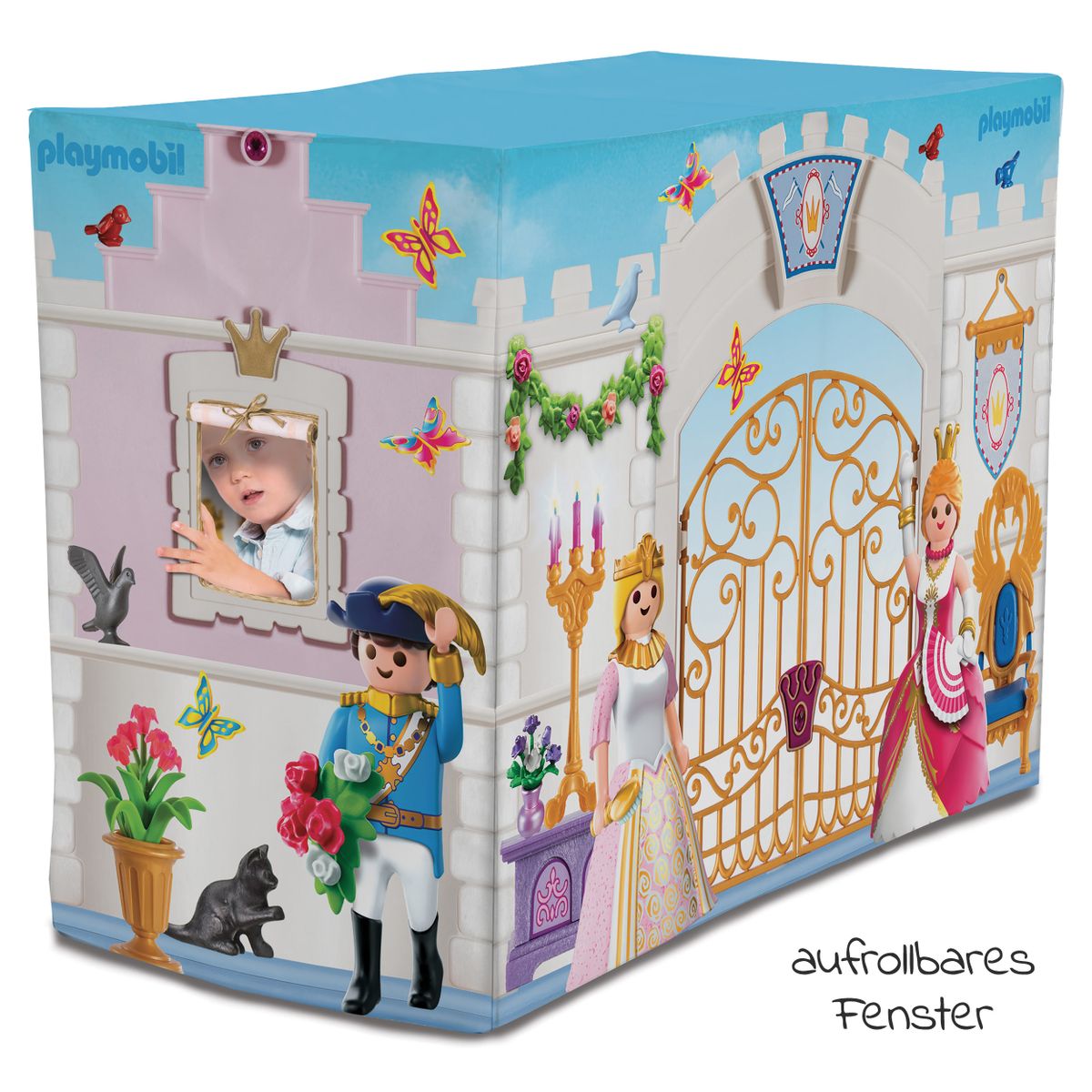Leketelt prinsesseslott 145x68 cm - Playmobil montert i lekerom