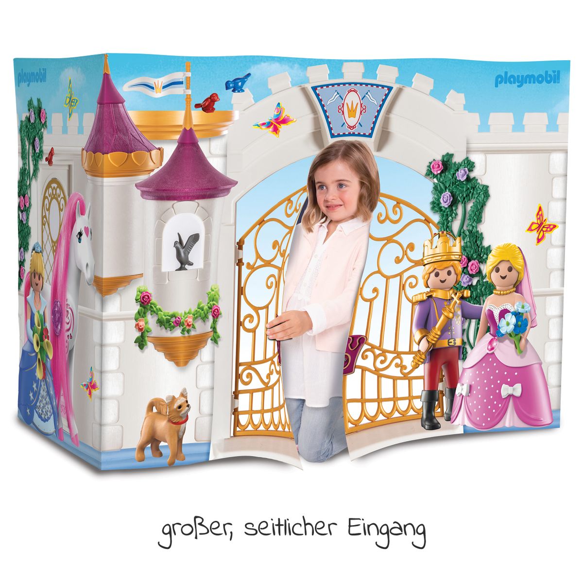 Leketelt prinsesseslott 145x68 cm - Playmobil nærbilde av ramme