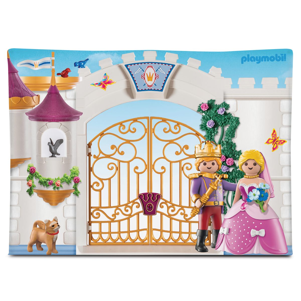 Leketelt prinsesseslott 145x68 cm - Playmobil utsnitt av prinsessetema