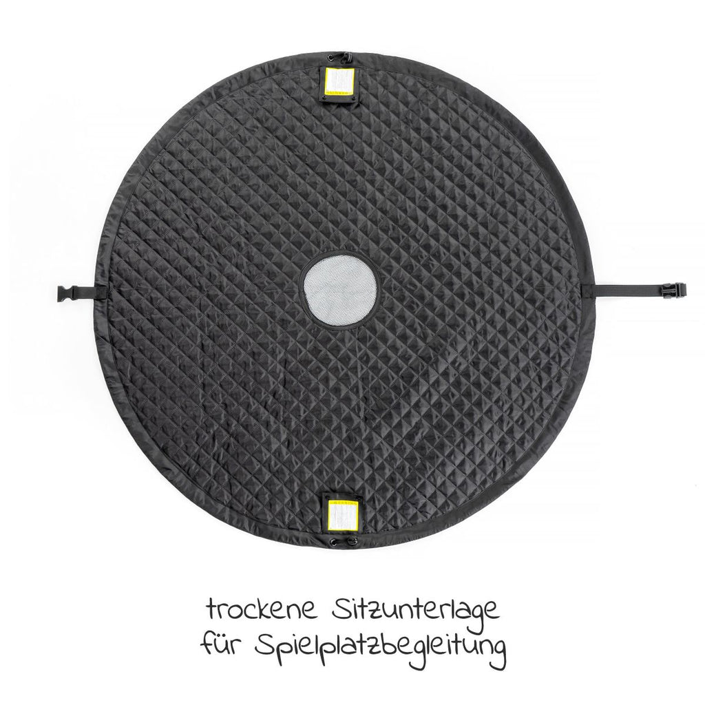 Leketeppe 2-i-1 med bag og vannavvisende underlag grå hvit Zamboo bakside
