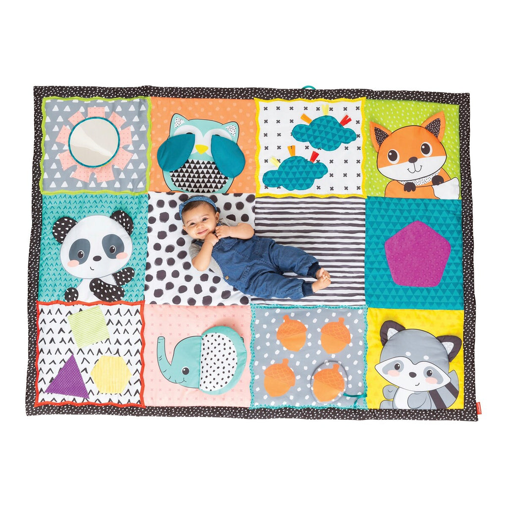 Leketeppe Jumbo Fold & Go med magepute bakside