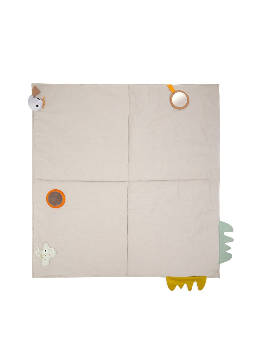Leketeppe Neo GOTS-bomull 100x100 cm med oppbevaringspose forfra