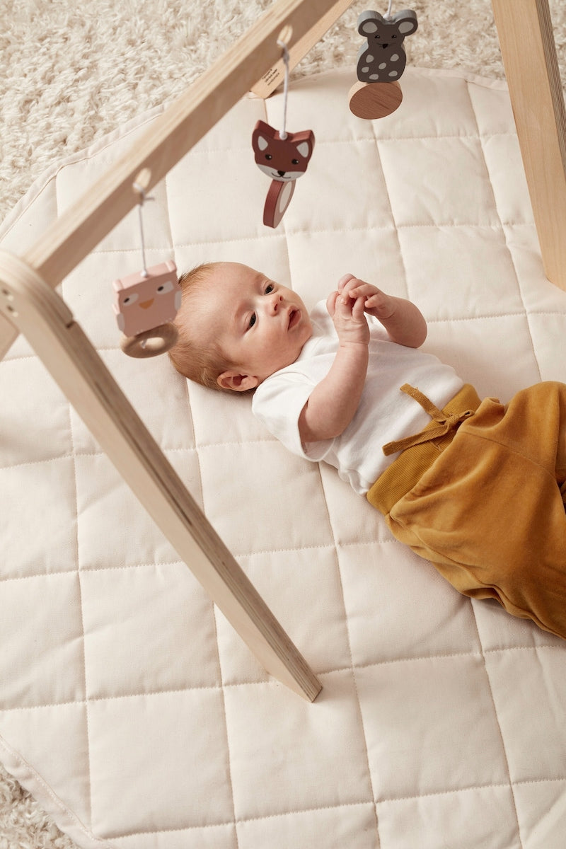 Leketeppe rundt off-white Ø 80 cm bakside