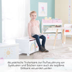 Detalj av Soft Close-funksjon på leketøykiste Peppa Pig