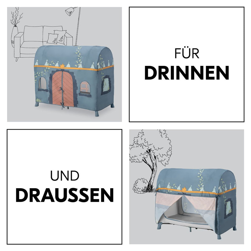 Lekketelt til reiseseng Travel Bed Cover Palace barn leker inni