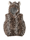Leopardkostyme for baby i kunstpels fra 18 mnd forfra