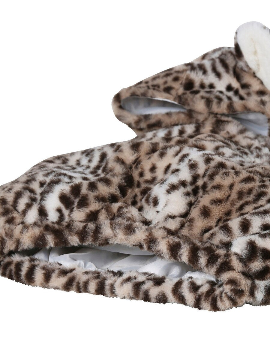 Leopardkostyme for baby i kunstpels fra 18 mnd montert på baby