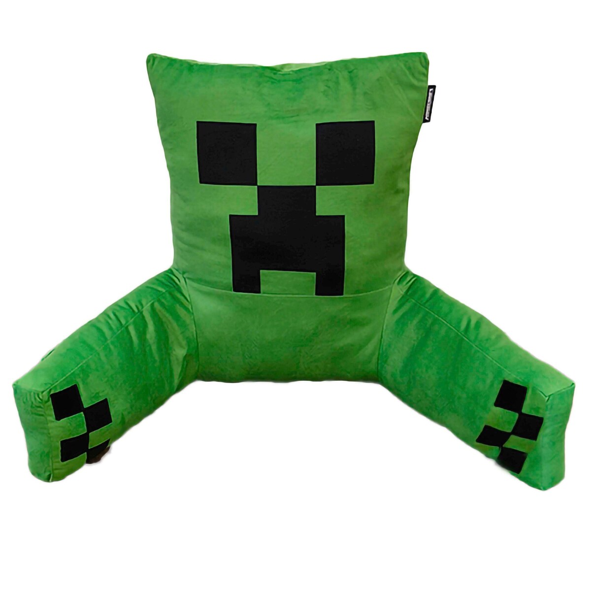 Lesepute Minecraft Creeper i fløyel med ryggstøtte forfra