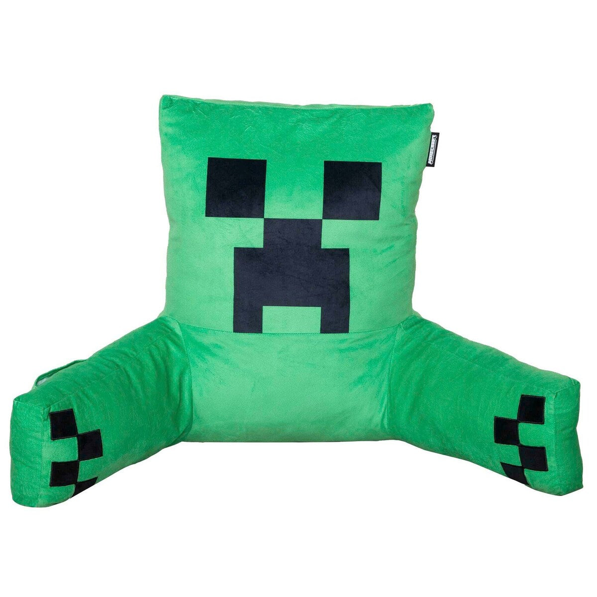 Lesepute Minecraft Creeper i fløyel med ryggstøtte montert på stol