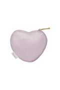 Lommebok for barn Lilac Heart hjerteform med glitter forfra